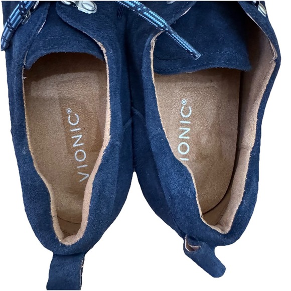Vionic Women's Blue Suede Lace Up Shoes Ballari Navy Size 8.5 - Picture 4 of 5